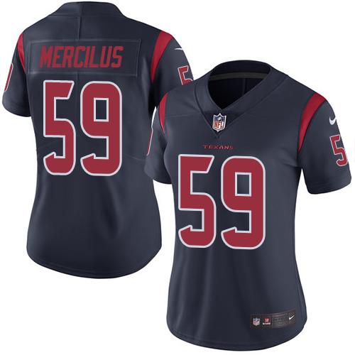 Nike Texans #59 Whitney Mercilus Navy Blue Women's Stitched NFL Limited Rush Jersey - Click Image to Close